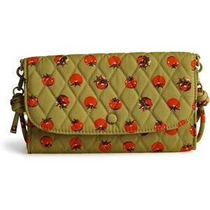 Vera Bradley Tomato Vines Wildwood Crossbody Wallet NWT Quilted Floral Bag